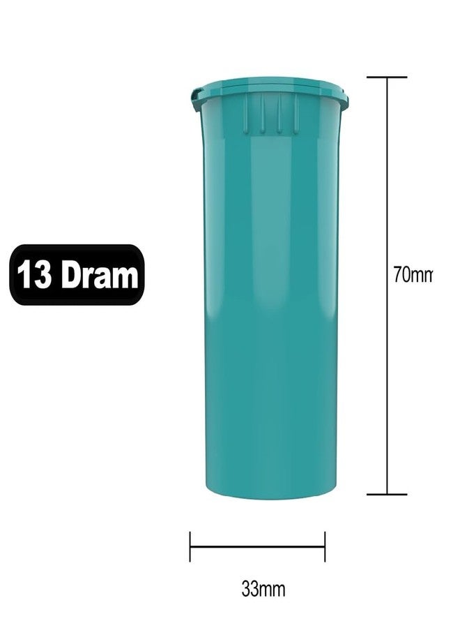 كومفرت أكسيس زجاجات حبوب فارغة محكمة الإغلاق متعددة الاستخدامات بأغطية مفصلية، منظم زجاجات بلاستيكية سعة 13 درام للمكملات الغذائية والفيتامينات والأدوية، عبوة من 12 زجاجة (أزرق مائي معتم) - Image 2